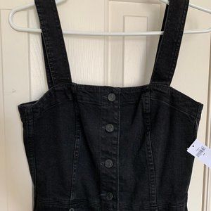 Gap Buttonfront Apron Denim Dress, sz 4 petite